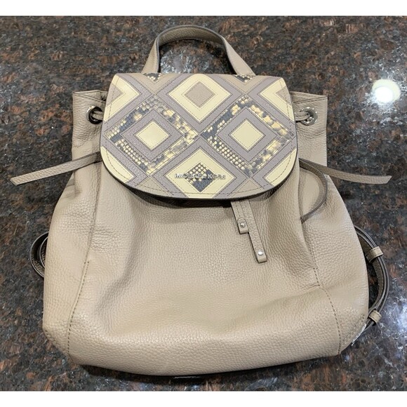 Michael Michael Kors Riley LG Leather Backpack Taupe Color Retail $498 - Picture 1 of 11